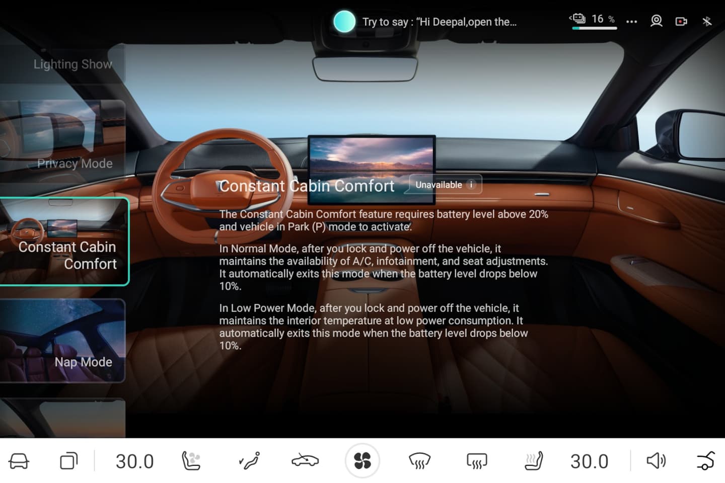CHANGAN M AUTOMOCION-Modos inteligentes en el habitáculo-const-temp-cabin